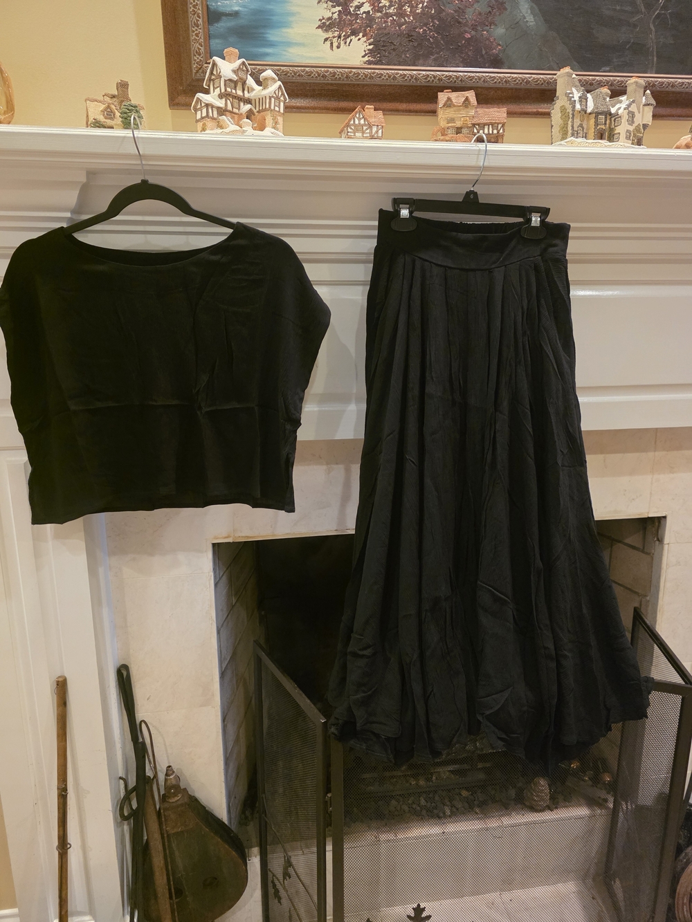 Zenana Outfitters Black Two-Piece Skirt Set